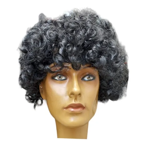 Peruca Cacheada Preta Tonalidade Preto Foto 1