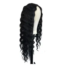 Peruca Front Lace Longa Ondulada Preta Foto mini 3