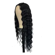 Peruca Front Lace Longa Ondulada Preta Foto mini 4