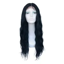 Peruca Frontlace Natural Orgânica Repartição Livre+touca Wig Tonalidade Preta Foto  mini 1