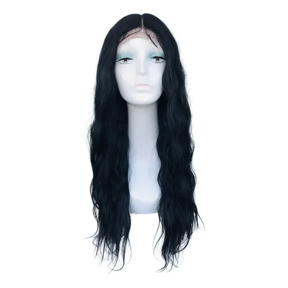 Peruca Frontlace Natural Orgânica Repartição Livre+touca Wig Tonalidade Preta Foto 1
