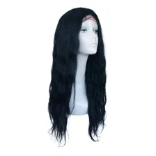 Peruca Frontlace Natural Orgânica Repartição Livre+touca Wig Tonalidade Preta Foto mini 3