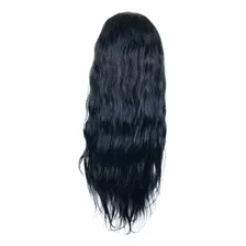 Peruca Frontlace Natural Orgânica Repartição Livre+touca Wig Tonalidade Preta Foto mini 2