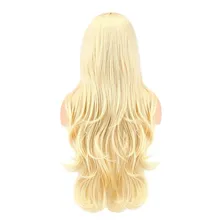 Peruca Lace Orgânica Loiro Liso Ondulado Pronta Foto mini  2