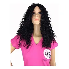 Peruca Lace Wig Afro Cacheada Preto Natural Fibra Futura Foto mini 1