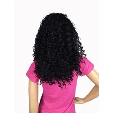 Peruca Lace Wig Afro Cacheada Preto Natural Fibra Futura Foto mini 2