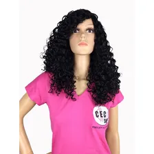 Peruca Lace Wig Afro Cacheada Preto Natural Fibra Futura Foto mini 3