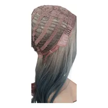 Peruca Lace Wig Lisa 2cores Fibra Bio Orgânica 60cm + Touca Foto mini  2