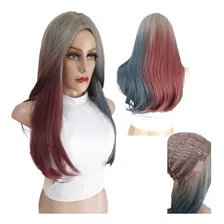 Peruca Lace Wig Lisa 2cores Fibra Bio Orgânica 60cm + Touca Foto  mini 1