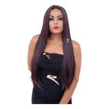 Peruca Lisa Micro Pele Ombre 70 Cm - Fibra Orgânica +wig Cap Foto mini 1
