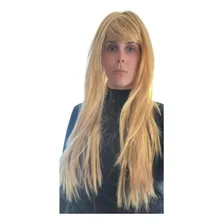 Peruca Loira Longa Lisa 70cm Fantasia Coplay Halloween Linda Foto mini 1