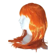 Peruca Longa Sintética Laranja 60cm Cosplay Foto mini 1