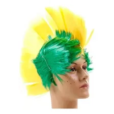 Peruca Moicano Copa Brasil Verde Amarelo Torcedor Foto mini 2