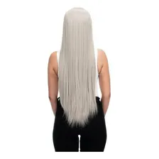 Peruca Wig Cinza Platinada Lisa 75cm Premium Foto mini 4
