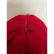 Peruca Wig Vermelha Ruiva Ondulada Lisa Franja Premium 80cm Foto mini 4