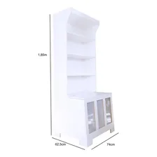 Pet Box 3 Com Vidro Expositor De Ração + Prateleiras Loja Cor Branco Foto mini 4