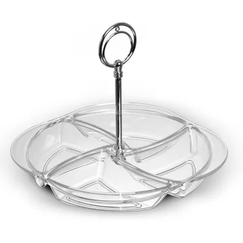 Petisqueira Requinte Acrílico Transparente 36cm Com Haste Cor Foto 1