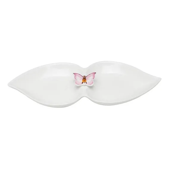 Petisqueira Wolff Borboletas De Porcelana Cor Branco Foto 1