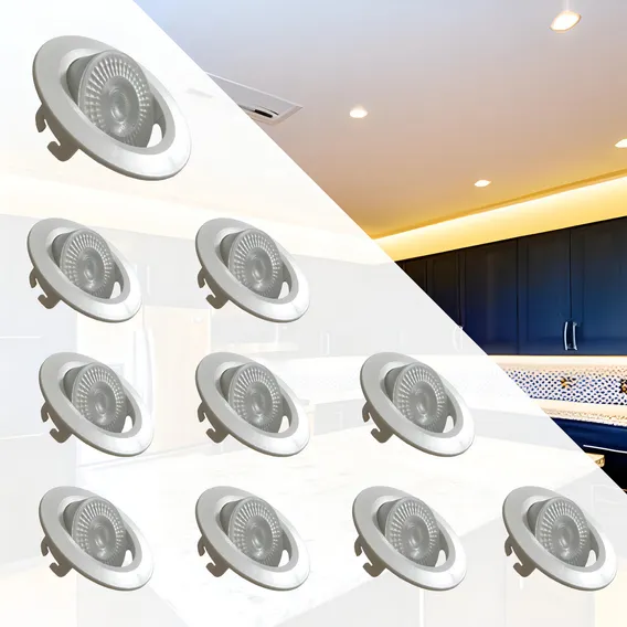 Philbra Kit 10 Spot Redondo Embutir Direcionável Led 7W Branco Frio Foto 1