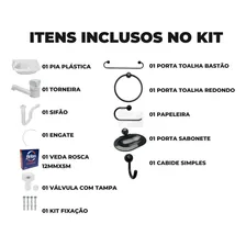 Pia Banheiro 4,8l + Kit Banheiro + Torneira + Engate + Sifão Foto mini  2