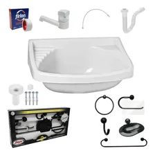 Pia Banheiro 4,8l + Kit Banheiro + Torneira + Engate + Sifão Foto  mini 1