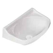 Pia Cuba Lavatório Plástica C/válvula Pequeno Branco Metasul Foto mini 1