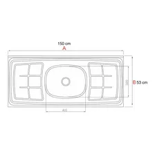 Pia De Cozinha Com Cuba E Válvula Bali 150cm Aço Inox - Ghel Foto mini 3