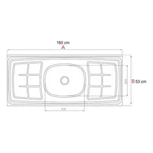 Pia De Cozinha Com Cuba E Válvula Bali 160cm Aço Inox - Ghel Foto mini 3