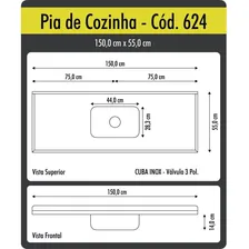 Pia De Cozinha Em Mármore Sintético Com Cuba Em Aço Wt Foto mini  2