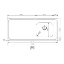 Pia De Cozinha Standard 120cm Com Cuba Lado Direito Inox Foto mini  2