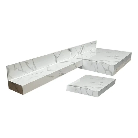 Pia Escupida bancada de porcelanato cor carrara Foto 1