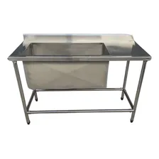 Pia Inox Bancada Mesa Tanque 180x60 Cuba Grande 90x45x40 Foto mini 1