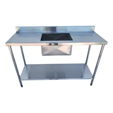 Pia Inox Industrial Mesa 180x60x90 Centro/direita/esquerda Foto mini 1