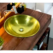Pia Para Banheiro Lavabo 33cm Dourada Import Válvula Inclusa Império Do Cobre Foto mini 2