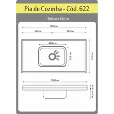 Pia Para Cozinha Em Mármore Sintético Com Cuba Em Dh Foto mini 3