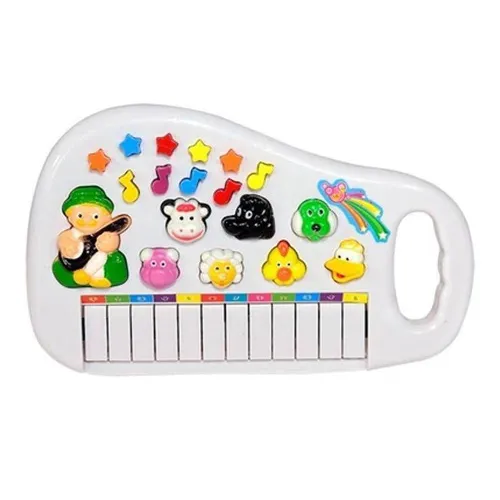 Piano Teclado Animal Brinquedo Infantil Sons Fazenda Sitio Cor Outro Foto 1