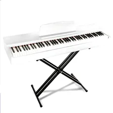 Piano Teclado Branco Elétrico Waver 88 Teclas Com Suporte Foto mini 2