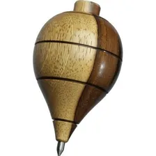 Pião Madeira De Lei Artesanal Antigo Profissional + Fieira Cor Manchado Foto  mini 1