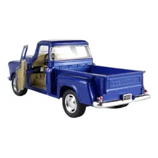 Pick Up Chevy Stepside 1955 Kinsmart 1:32 Azul Foto mini 3