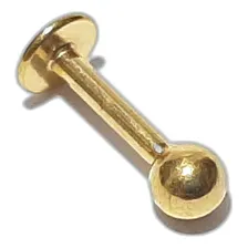 Piercing Aço Dourado Labret Tragus Helix Bolinha Foto mini 1