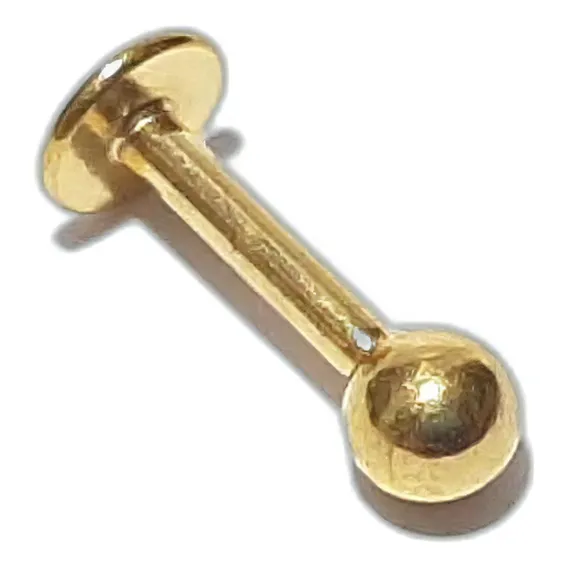 Piercing Aço Dourado Labret Tragus Helix Bolinha Foto 1