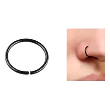 Piercing Argola Nariz Aço Cirúrgico - Fininha Cor Preta Foto mini 1
