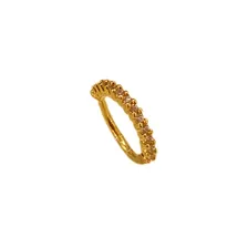 Piercing Argola Torção Cravejada - Folheado A Ouro 6mm Cor Dourado Foto mini 2