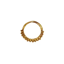 Piercing Argola Torção Cravejada - Folheado A Ouro 6mm Cor Dourado Foto mini 1