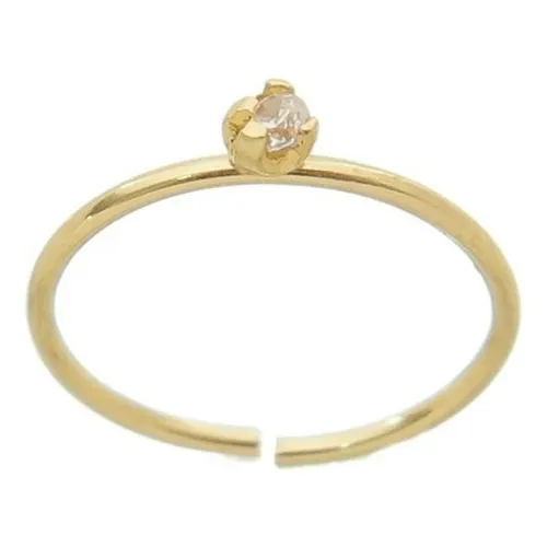 Piercing Argolinha Pedrinha Solitário Ouro 18k Legítimo Foto 1