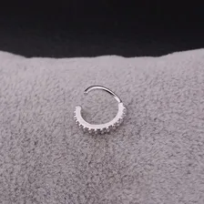 Piercing Cartilagem Nariz Argola Dourado Pedra Zirconia Cor Prateado 6mm Foto  mini 1