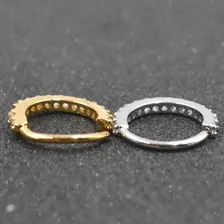 Piercing Cartilagem Nariz Argola Dourado Pedra Zirconia Cor Prateado 6mm Foto mini  3