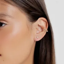 Piercing Com Topázio Incolor Em Ouro Amarelo 18k Foto mini  2