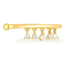 Piercing Com Topázio Incolor Em Ouro Amarelo 18k Foto  mini 1