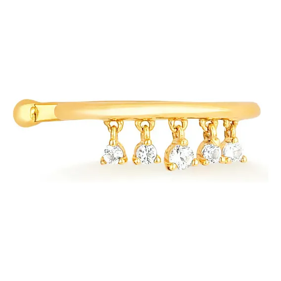 Piercing Com Topázio Incolor Em Ouro Amarelo 18k Foto 1